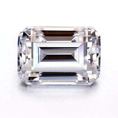 China Fire Starsgem color play or emerald cut loose moissanite diamond moissanite 10x8mm antique green cut def color for sale