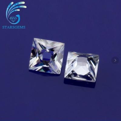 China Square shape or fire color super white color French cut moissanite, synthetic diamond for wholesale for sale