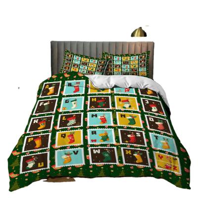 China 100% Viable Microfiber Christmas Tree Patterns Fantasy Bedding Set Duvet Cover Set Bed Set for sale