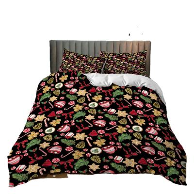 China Sustainable 3D Duvet Cover Christmas Bedding Set 100% Microfiber Christmas Tree Duvet Cover Set Bed Set for sale