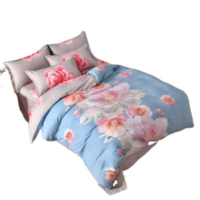 China Viable Custom Flower Printed Microfiber Queen Size Bedding Sets Cheap Sheet Sets for sale