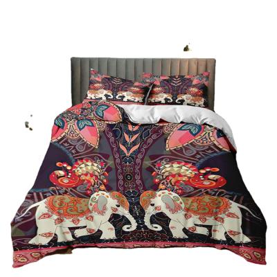 China American Big Bohemian Folded Folk Style Down Sheet Queen Size Bedclothes Comforter Cover Bedding 3 Piece Bedding Set for sale