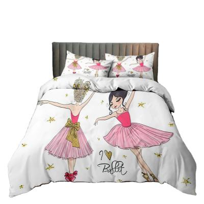 China Factory Direct Sales Viable Ballet Girl Model 3D Printing, Down Comforter Cover 100% Polyester Bedding Set Can Be Customized for sale