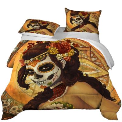 China Comforter Patterns Hot Selling 3D Printing Cool Comforter Skull Adult Children Kids Bedroom Comforter Set Can Be Customized for sale