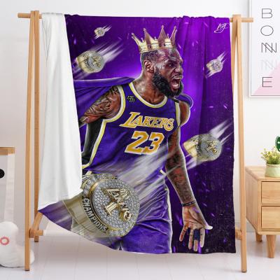 China PORTABLE Cheap 3D Printed Basketball King Warm Flannel Full Body Blanket Leisure Sofa Blanket for sale