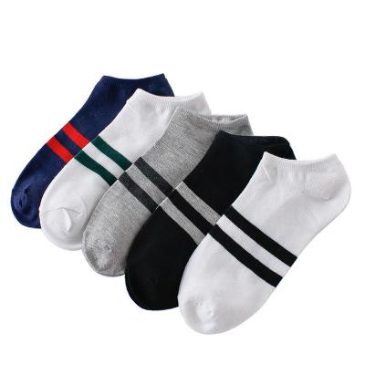 China QUICK DRY Men's Cotton Stripe Boat Socks All Seasons Spring Autumn Male Casual Breathable Men Ankle Socks for sale