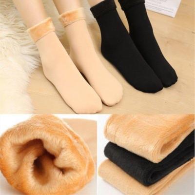 China Cotton Autumn and winter adult warm tube snow socks and velvet thickening men and women fashion solid color floor socks for sale