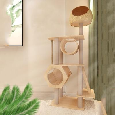 China Woody Cat Climber Furniture Viable With Multiple Cat Nests Funny New Christmas Best Gift for sale