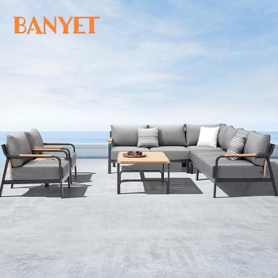 China Eco-freindly Manufacturer Customization Hot Sale Garden Furniture Outdoor Sofa Set Black Waterproof Party Seat for sale