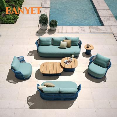 China Eco-freindly Aluminum Outdoor Sofa Set Metal Furniture Sets Luxury Outdoor Sofa Furniture Sets for sale