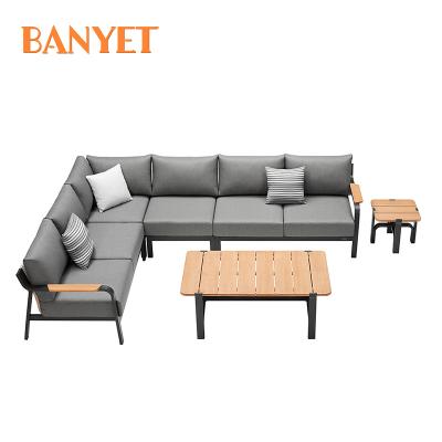 China Eco-freindly Hotel Patio Garden Furniture Outdoor Sofa Aluminum Furniture Set for sale