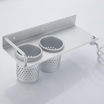 Cina Bathroom Shelf Organizer Storage Rack SUS304 Stainless Steel Hair Dryer Storage Rack Toothbrush Holder in vendita