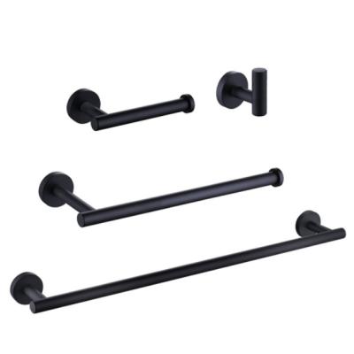 China Modern Design Towel Rack Wall Mounted Black Paint Bathroom Accessories Set Te koop