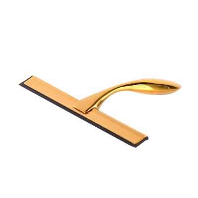 China Luxury Bathroom accessories Gold metal mini squeegee clean shower glass mirror small squeegee handle for sale