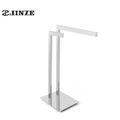 China bathroom standing towel bar stainless steel free standing towel rack double t hand towel rack for sale