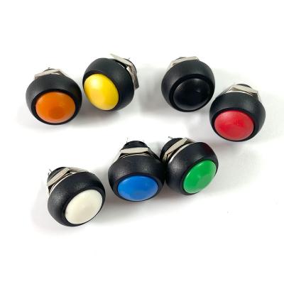 China Small waterproof self-reset button switch around unlocked button PBS-33B 12mm red green blue yellow-orange black and white PBS-33B for sale