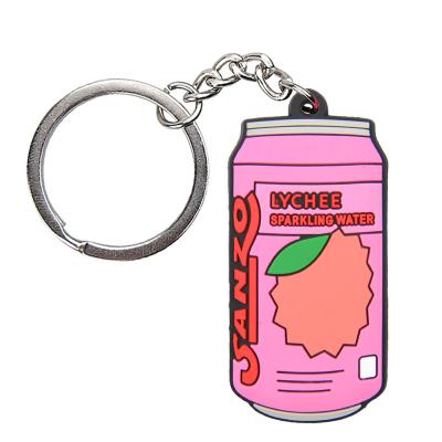 China Wholesale Custom Keychian Accessories Custom Key Chains Cartoon The Other 2D PVC 2D Cute Acrylic Rubber Food Kawaii Keyholder Chain Key Chain for sale