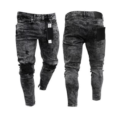 China Wholesale Fashion Breathable Casual Designer Mens Denim Pants High Quality Ripped Custom Black Skinny Jeans For Men for sale