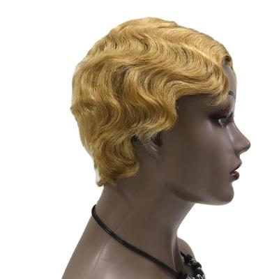 China Finger Wave Finger Wave Wig Hair, Best Sale Promotional Machine Made Wig for sale