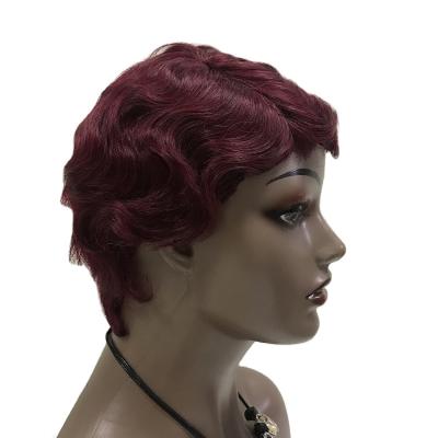 China Finger Wave Finger Wave Wig Hair, Best Sale Promotional Machine Made Wig for sale