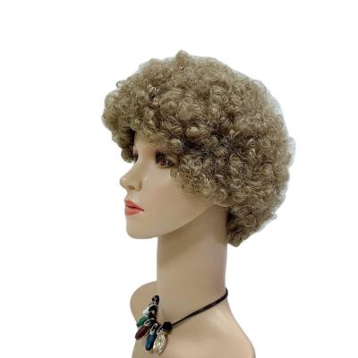 China Curly Afro Wave Afro Wig Hair , Best Selling Promotional Afro Wave Machine Made Wig for sale