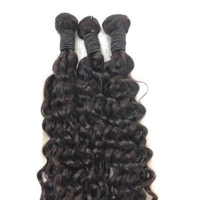 China Indian Straight Hair 20inch Water Wave Hair Double Weft Curly Bundles for sale