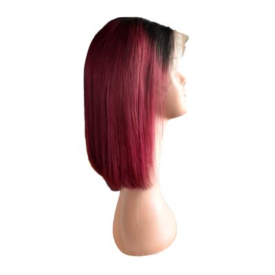 China Cheap Price Best Quality Silky Straight Wave Hair 13x4 Lace Up Ear To Ear BOBO Frontal Wig for sale