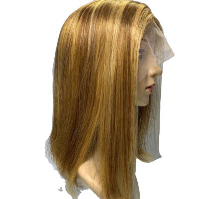 China Hair 14inch T Part Lace Wigs Ombre Color Silky Straight Bob Wig Style 13*1 Hair Wave Lace Front Wig For Brazilian Women Hot Sale for sale