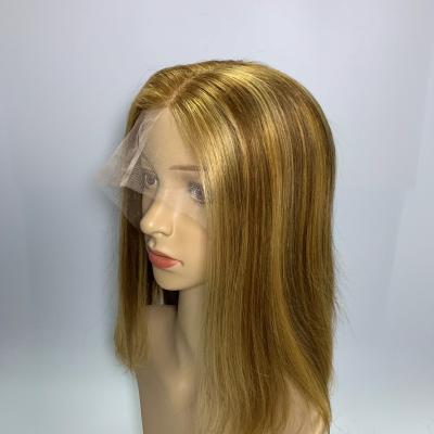 China Hoy Silky Straight Wave Selling Human Hair 10inch T Part Lace Front Wigs Ombre Color Chinese Virgin Remy Lace Bob Wig Style 13*1 for sale