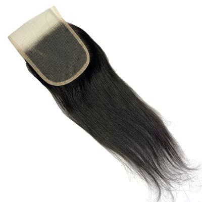 China Wholesale 100% Indian Hair Closure 4*4 100% Straight Human Hair 16inch 4*4 Closure With Bundles for sale