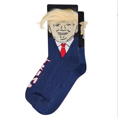 China Wholesale Cute Funny Crew Cartoon Cotton Socks Trump Unisex Socks QUICK DRY Loose 3d Socks for sale