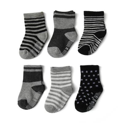 China QUICK DRY Warm Gray Crew Color Sale Anti Slip Cotton 12 Pairs Kids Socks One Child Set Socks for sale