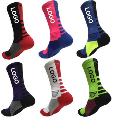 China QUICK DRY Custom Logo Crew Length Sports Socks Men Basketball Socks for sale