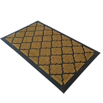 China Washable PVC Vinyl Rubber Polyester Fiber Backed Outdoor Welcome Door Mats for sale