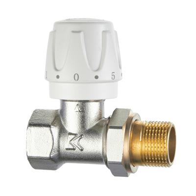 China DN15-DN25 Brass Nickel Plated Home Kitchen Manual Radiator Thermostatic Control Valve for sale