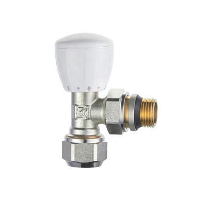 China Home Kitchen DN15 Pressure 1.6Mpa Angle Brass Aluminum Plastic Pipe Thermostatic Radiator Valve For Temperature Control Heating HVAC for sale