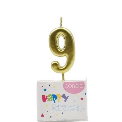 China No Smoking Luxury Gold Color Birthday Decoration Happy Birthday Number Candles Cake Candles For Birthday for sale