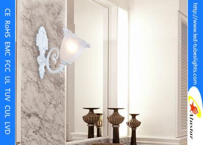 China Aluminum Lamp Shades Led Wall Lamps White Resin Painted Corridor Living Room Glass for sale