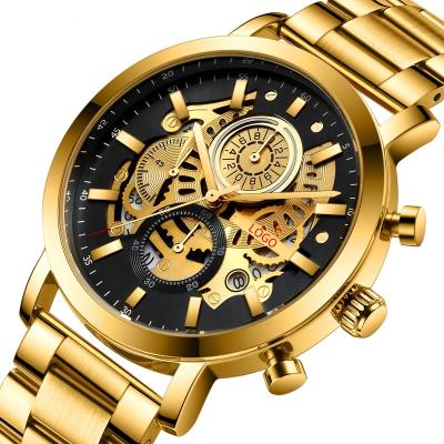 China Chronograph Relojes Hombre Watches Skeleton 3ATM Waterproof Multifunctional Man Decorated Mechanical Watch Men Wrist Chronograph for sale