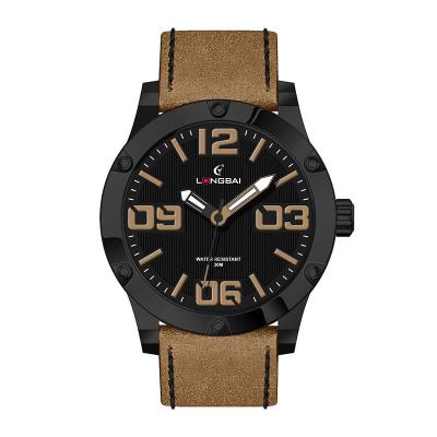 China 2021New Design Waterproof Outdoor Sports Watch Stylish Men's Wrist Watch OEM Leather Strap Watch for sale