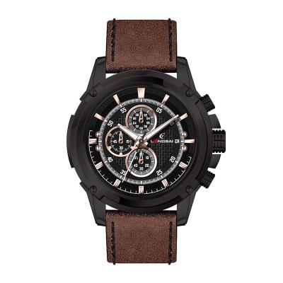 China Fashion 3ATM Alloy Quartz Mexda Reloj Outdoor Genuine Leather Sports Watch Gift Custom Men Water Resistant for sale