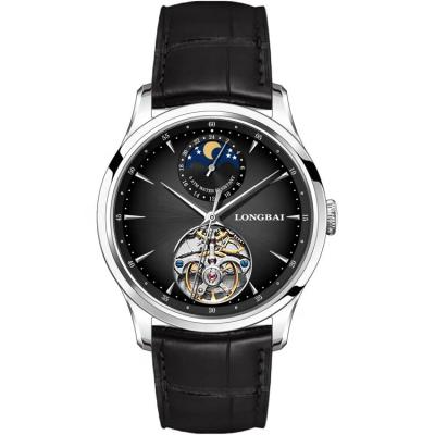 China Automatic Movement Luxury Mechanical Classic Gold Wrist Watch Stainless Steel Moon Phase Tourbillon Watches for sale