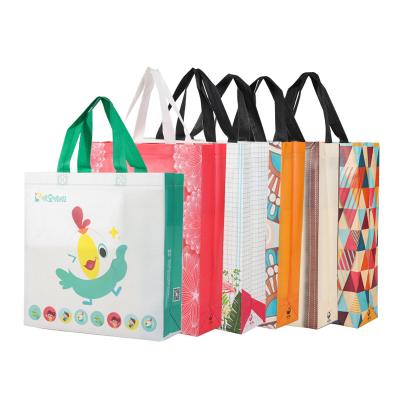 China Folding PLA Laminated Nonwoven Bags Portable Clothing Tote Bags Advertising Shopping Bags Printing Logo for sale