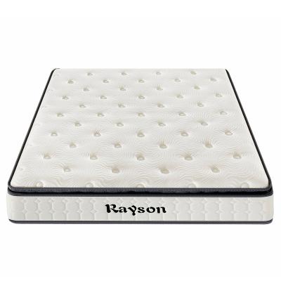 China Eco-friendly Rayson or OEM 10 inch high quality bonnell hybrid spring roll up pillow top bed mattress for sale