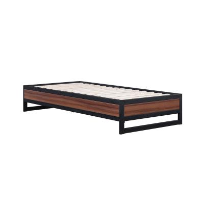 China Steel mental bed frame (other) adjustable double king queen with European market home mental bed frame solid pine wood slat in box for sale