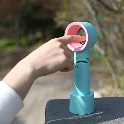 China Portable Mini Size Zero Fan 9 Bladeless Creative Mini Fan Portable Handheld Usb Rechargeable Fans Without Leaves for sale