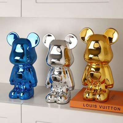 China 2021 New Minimalist Nordic Colorful Bear Ornaments Small Size Creative Home Ceramic Decorative Statues Minimalist Decor Decorations for sale