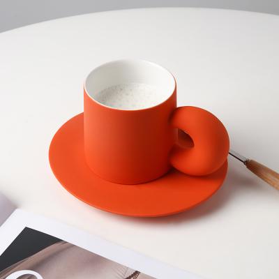 China Viable Customized Creative Black Coffee Cups Ceramic Gift Accessories Coffee Mugs for sale