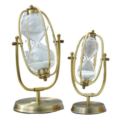 China Modern Creative Home Interior Decorations Metal Hourglass Ornaments Color Hourglass Timer for sale