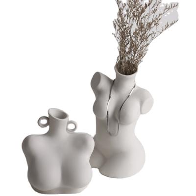 China Modern Matte Vase Porcelain Woman Body Flower Vase Ceramic Flower Vases Home Decoration Ware Vase for sale